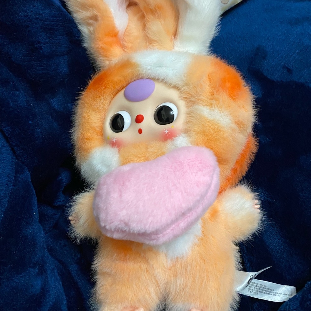 Baby Three Lilly Rabbit its Orange and White with Pink Heart - Picture 2 of 6